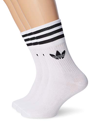 adidas Mid Cut CRW SCK Socks, Unisex Adulto, White/Black, M adidas Mid Cut CRW SCK Socks, Unisex Adulto, White/Black, M