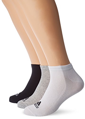 Adidas Performance No-Show Thin 3PP, Calcetines unisex, 3 pares, Negro (Brgrin / Blanco), 23-26