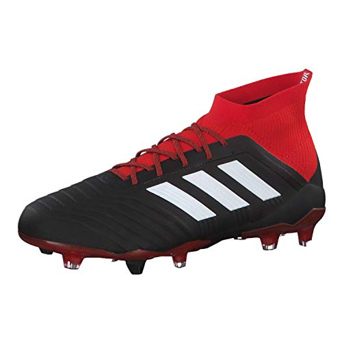 Adidas Predator 18.1 FG, Botas de fútbol Hombre, Negro (Negbás/Ftwbla/Rojo 001), 42 EU