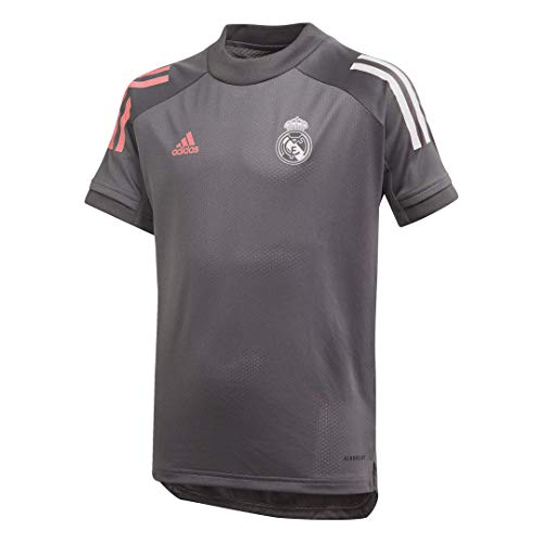 Adidas Real Madrid Temporada 2020/21 Camiseta Entrenamiento Oficial, Niño, Gris, S (9-10 años)