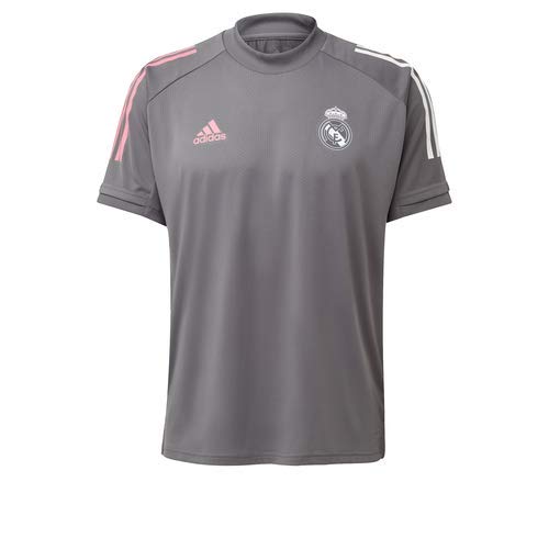 Adidas Real Madrid Temporada 2020/21 Camiseta Entrenamiento Oficial, Unisex, Gris, XL