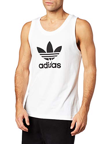 adidas Trefoil Tank Camiseta sin Mangas, Hombre, White, L