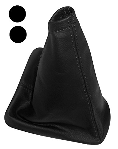 AERZETIX - Funda para palanca de cambios - 100% Piel Genuina - Color de Piel: Negro - Color de Costuras: Negro