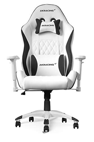 Akracing Chair California Laguna - Silla Para Videojuegos, Piel Sintética, Color Blanco, Talla Única