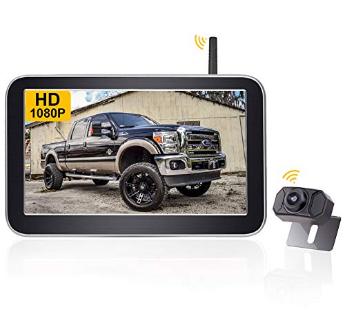 AMTIFO AM-W70 - Cámara de marcha atrás digital inalámbrica HD 1080P para camión, coche, furgoneta, caravana, kit de cámara de marcha atrás con señal estable, guía de bricolaje