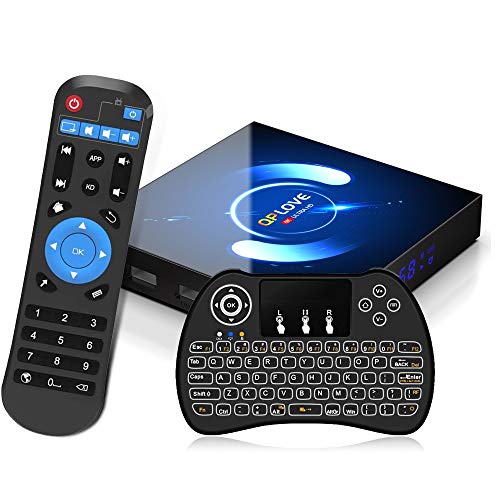 Android 10.0 TV Box, QPLOVE Q6 4GB RAM 32GB ROM H616 Quad-Core 64bit, 2.4/5GHz WiFi 6K / 4K Ultra HD / 3D / H.265 Smart TV Box con Mini Teclado inalámbirco