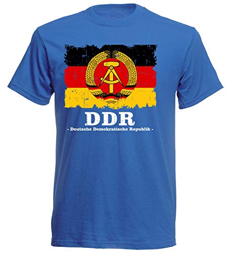 aprom DDR Camiseta del mundial de fútbol Olympia B Flag 11 azul XXL