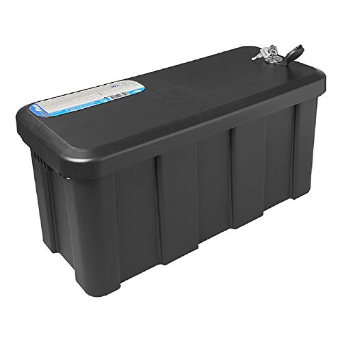 APT Caja de almacenamiento para remolque, 565 x 245 x 290 mm, color negro, caja colgante + candado, 2 llaves