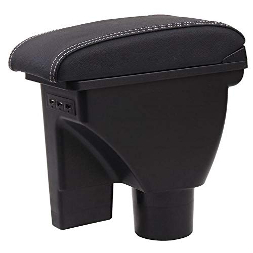 Apto para caja de reposabrazos Hyundai Getz apto para Hyundai Getz caja de almacenamiento de reposabrazos central Universal para coche-Black_white_line Apto para caja de reposabrazos Hyundai Getz apto para Hyundai Getz caja de almacenamiento de reposabrazos central Universal para coche-Black_white_line