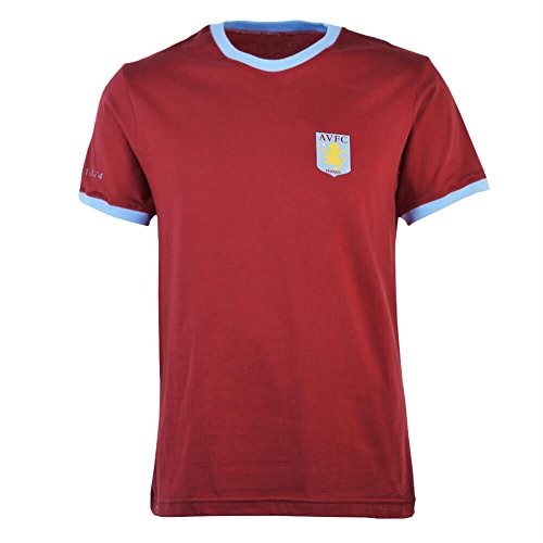 Aston Villa Ringer - Camiseta de manga corta para hombre, Clareta/Azul, XL