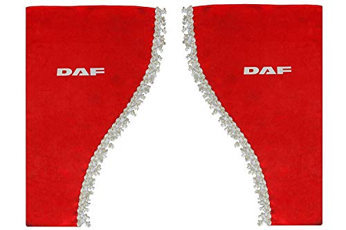 AutoCommerse Juego de 2 cortinas laterales de satén con borlas blancas para camiones de la serie 105 106 95 CF XF Fa FT LF de la serie HGV, color rojo AutoCommerse Juego de 2 cortinas laterales de satén con borlas blancas para camiones de la serie 105 106 95 CF XF Fa FT LF de la serie HGV, color rojo