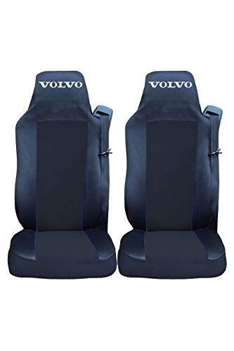 AutoCommerse Juego de Fundas de Asiento para Camión y HGV 2 Piezas Euro 5 LHD Color Negro y Negro