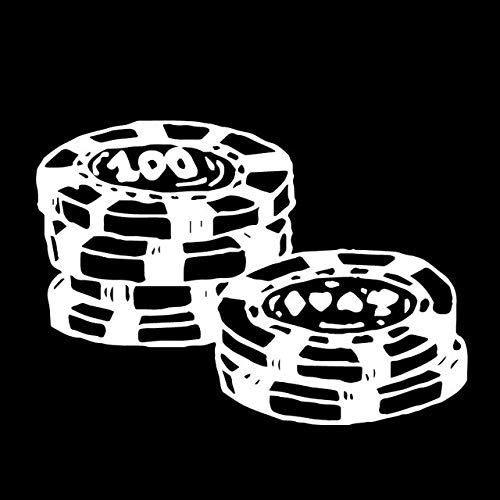A/X Sticker de Carro 12 CM * 17,1 CM Juego de póquer patrón de Moneda Moda decoración del hogar calcomanía Motocicleta Coche Pegatina Negro/Plata C30-0348   Plata
