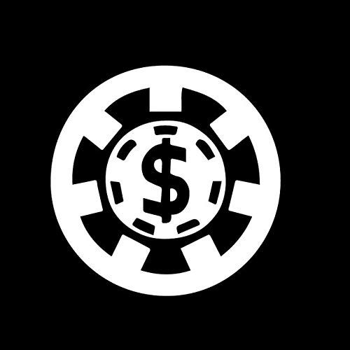 A/X Sticker de Carro 16 CM * 16 CM Patrón de Moneda de póquer Calcomanías de decoración de Coche Moda Divertida Etiqueta de Coche Negro/Plata C30-0299   Plata