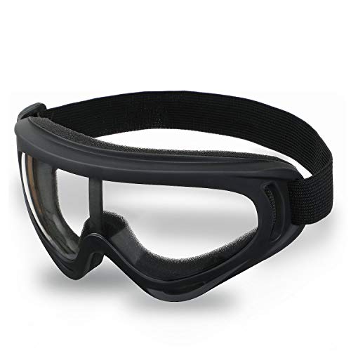 Babimax Gafas de Protección Anti-salpicaduras Amplio Campo de Visión con Banda Sellada de Silicona para Proteger Ojos(Negro)