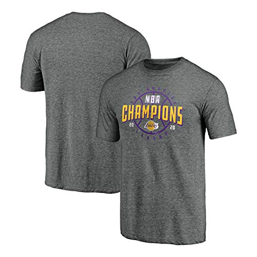 Baloncesto Jersey Camiseta 2020 de Los Angeles Lakers Finales de Champions Camisa Conmemorativa, Uniforme Transpirable Deportes de los Hombres grey2-XXL