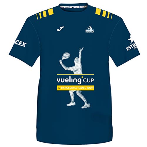 Barcelona Padel Tour | Camiseta Manga Corta Técnica Vueling Cup Hombre | Estampación Especial de Pádel | De Tacto Suave y Secado Rápido | Ropa Deportiva Azul Marino M