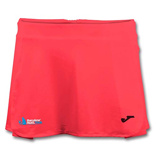 Barcelona Padel Tour | Falda Pantalón Joma con Cintura Elástica y Cordón Ajustable para Máximo Confort en la Práctica Deportiva | Ropa de Deporte para Mujeres Coral Fluor L