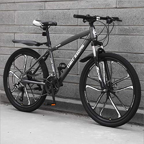 Bicicleta de Montaña, De 26 pulgadas de bicicletas de montaña, Marco de acero al carbono Rígidas montaña de la bicicleta, doble disco de freno y suspensión delantera ( Color : A , Size : 27-speed )
