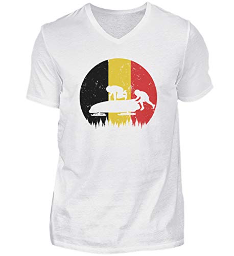 Bobsport Bélgica Mundial Copa Mundial de Bélgica, cuello en V, regalo para los fans de los deportes de invierno Blanco L Bobsport Bélgica Mundial Copa Mundial de Bélgica, cuello en V, regalo para los fans de los deportes de invierno Blanco L