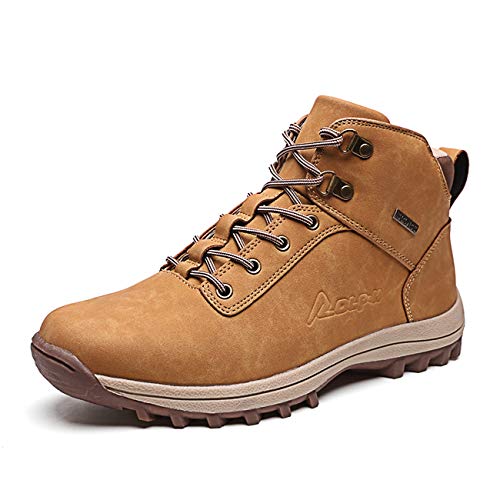 Botas de Montaña para Hombre, Zapatillas de Senderismo Impermeable Antideslizante Zapatos de Deporte Exterior Calzado de Alta Caña Trekking Sneakers