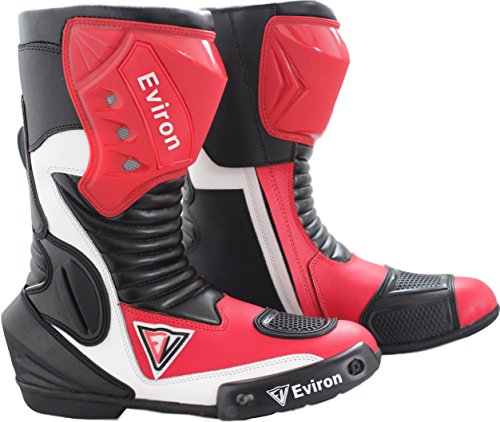 Botas protectoras impermeables para moto, color rojo y blanco de Eviron, color, talla 44
