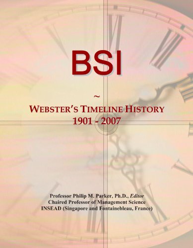 BSI: Webster's Timeline History, 1901 - 2007