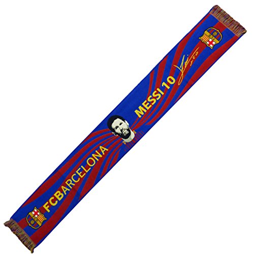 Bufanda Oficial FC BARCELONA - Messi Cara + Firma - 120x20cm