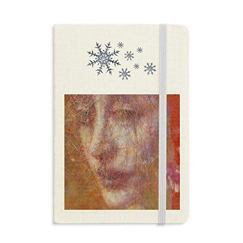 Bufanda roja pelo XJJ pintura al óleo cuaderno grueso diario copos de nieve invierno