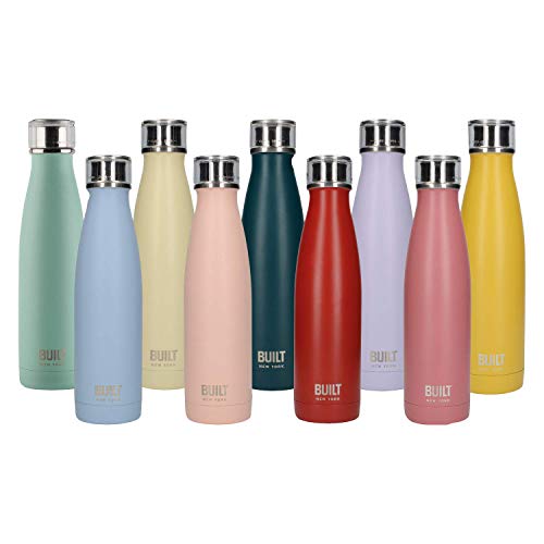 BUILT Perfect Seal Botella de Agua de Acero Inoxidable con Aislamiento de Doble Pared, 480 ml BUILT Perfect Seal Botella de Agua de Acero Inoxidable con Aislamiento de Doble Pared, 480 ml