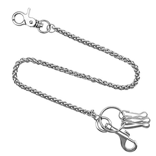 Cadena de Seguridad, Billetera, Cadena de Metal de 38 cm de Largo Cadena de eslabones de la Cadena de Camarero con Cierres de Langosta y Llavero de 3 Piezas, Cadena de Billetera, Pantalones Vaqueros Cadena de Seguridad, Billetera, Cadena de Metal de 38 cm de Largo Cadena de eslabones de la Cadena de Camarero con Cierres de Langosta y Llavero de 3 Piezas, Cadena de Billetera, Pantalones Vaqueros