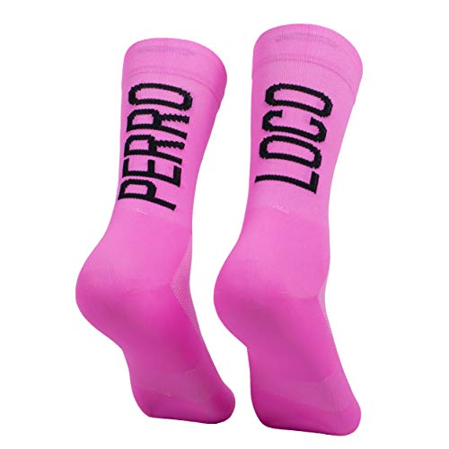 Calcetines Ciclismo Ultra Finos Compresivos Verano Transpirables Antibacterianos Compresión. Diseñados en Murcia. Fabricados en España. Ultralight. (Rosa, 40-42)