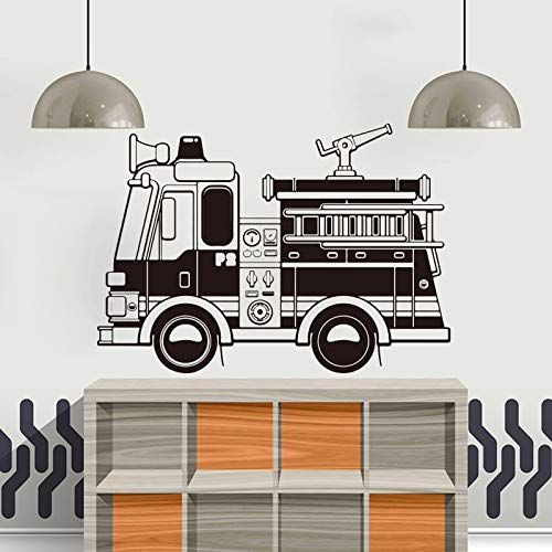 Calcomanía de pared de camión de bomberos, Mural móvil para sala de estar, decoración de habitación para niños, calcomanía, pegatina de pared, pegatina A8 57x80cm