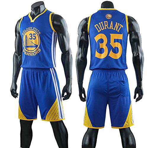 Camiseta De Baloncesto NBA para Hombre, Kevin Durant # 35 Jersey Conmemorativo Golden State Warriors Fan Jersey, Chaleco Deportivo Sin Mangas Unisex, Uniformes De Swingman,Azul,3XL