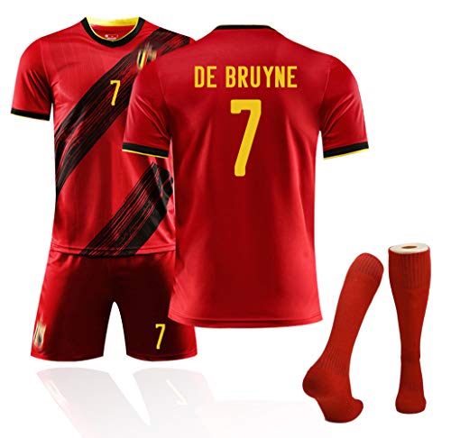 Camiseta de Bélgica 10# Hazard 7# Camisetas de fútbol De Bruyne para la Copa de Europa 2020 Camiseta de Aficionados al fútbol de Bélgica-7#-M