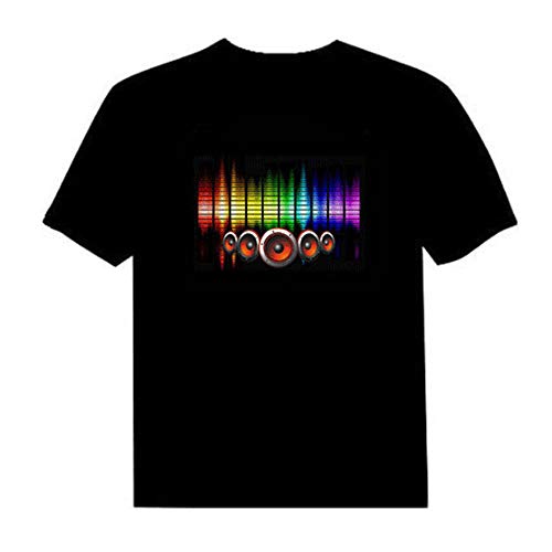 Camiseta LED Flash activado por voz para hombre y mujer Party Rock Disco Night Club