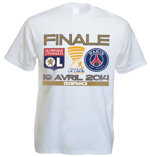 Camiseta oficial del Olympique Lyonnais / Paris Saint Germain, final de la copa de la liga 2014, blanco, 12 años