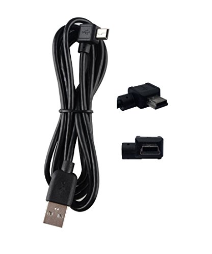 Cargador de coche para TomTom, cable mini-USB en ángulo recto, para carga y sincronización de datos (ver compatibilidad en la descripción).