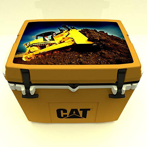 Caterpillar Cat Cooler with Bulldozer Lid Graphic, Cat Yellow, 27 Quart