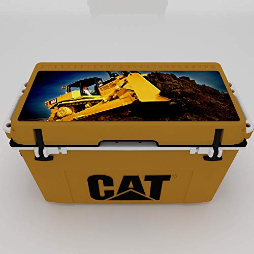 Caterpillar Cat Cooler with Bulldozer Lid Graphic, Cat Yellow, 55 Quart