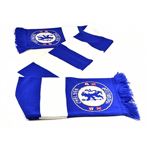 Chelsea FC Official - Bufanda jacquard de barras (Talla Única) (Azul/Blanco)