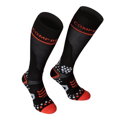 Compressport Full Socks V2.1 - Calcetines unisex, color negro, talla 34-36 (talla del fabricante: 1M)