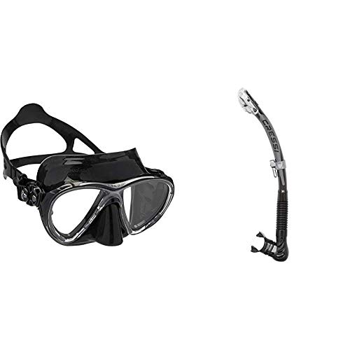 Cressi Big Eyes Evolution - Gafas de Buceo + Epsilon SPE Alpha Ultra Dry Snorkel de Silicona Unisex, Negro/Negro, Talla única