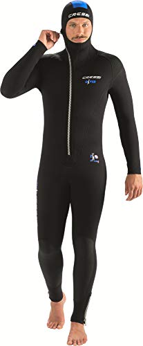Cressi Diver Man Monopiece Wetsuit Traje de Buceo de Una Pieza para Hombres, Disponible en 5 mm/7 mm, Men's, Negro/Azul, XXXXL/8