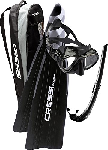 Cressi Gara 2000 HF + Nano + Corsica Snorkel Set, Unisex Adulto, Negro, 46/47 Cressi Gara 2000 HF + Nano + Corsica Snorkel Set, Unisex Adulto, Negro, 46/47