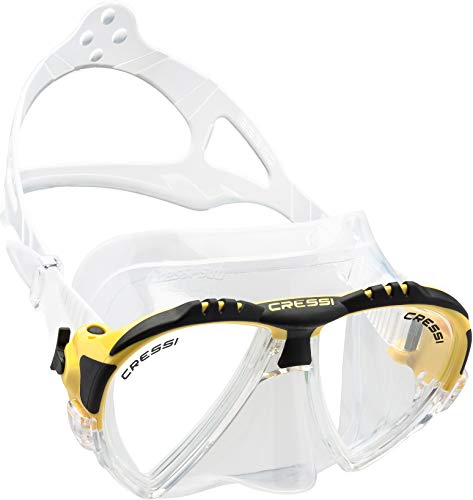 Cressi Matrix Mask - Máscara de Buceo y Snorkeling, Unisex Adulto, Transparente/Amarillo, Talla única
