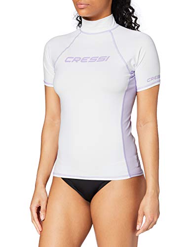 Cressi Rash Guard Camiseta con Filtro de Protección UV UPF 50+, Mujer, Blanco, S