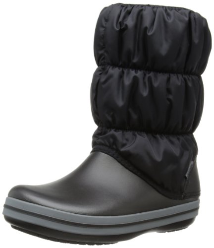 Crocs Winter Puff Boots, Botas de Nieve para Mujer, Negro (Black/Charcoal 070), 38/39 EU