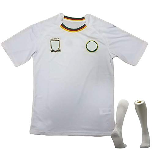 CWWAP Vintage 2018-2018 Camerún Camiseta de fútbol Camiseta, Traje de fútbol Masculino, poliéster Deportes Fútbol Camiseta, Club de fútbol Jersey Gran White-S