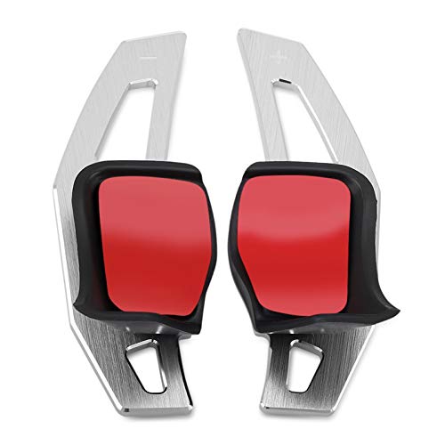 De dirección de aleación de palancas de cambio DSG rueda de paletas de aluminio for Skoda Octavia Rs 2018 Paddle Caja de cambios Accesorios cubiertas de automóviles (Color : Silver)